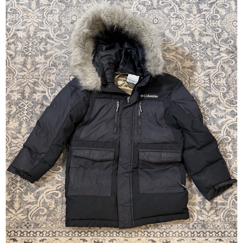 Columbia Parka Youth XS 6/7 Black Marquam Peak Fusion III Omni-Heat Fur Hood